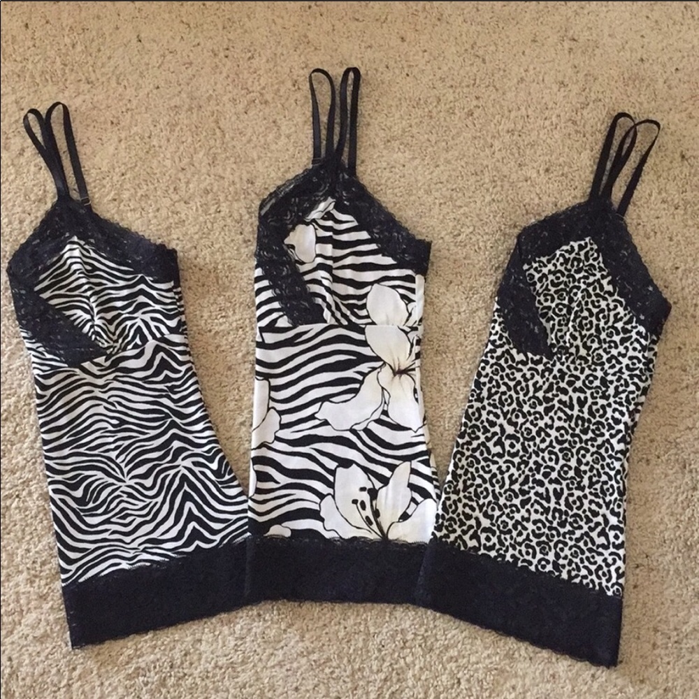 Set of 3 WHBM lace trim camis
